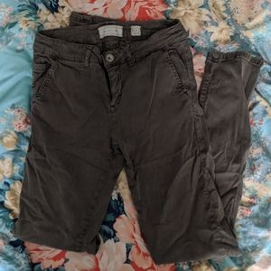 HEI Skinny cut olive green khakis